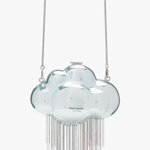 Kate Spade Shade Crystal 3d Cloud Minaudière with Silver Chain